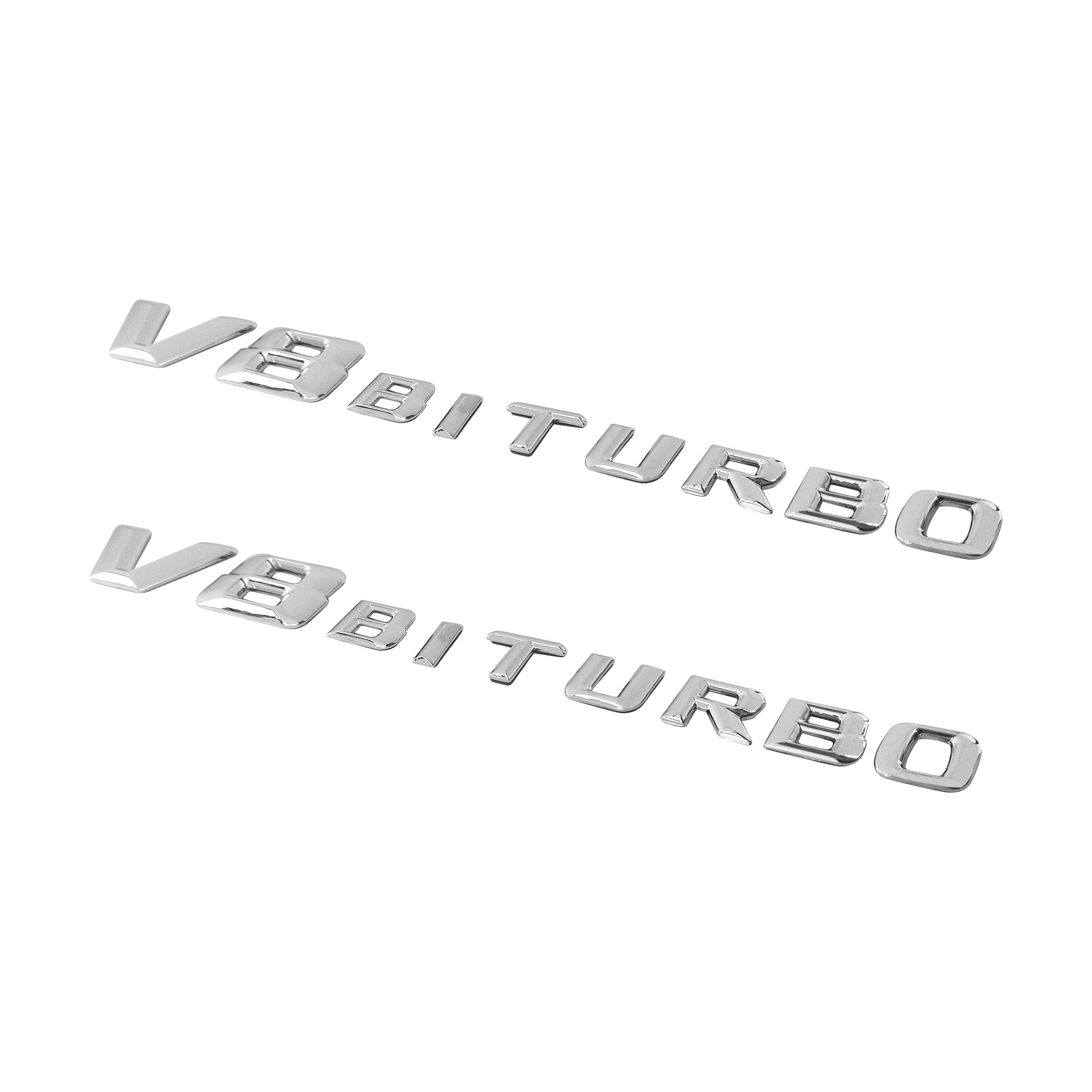 2pcs 3D For 2017-2026 AMG GT E63 GLC63 S63 V8 BiTurbo Side Fender Letter ABS Glossy Silver Decal Mercedes-Benz A 213 817 99 00
