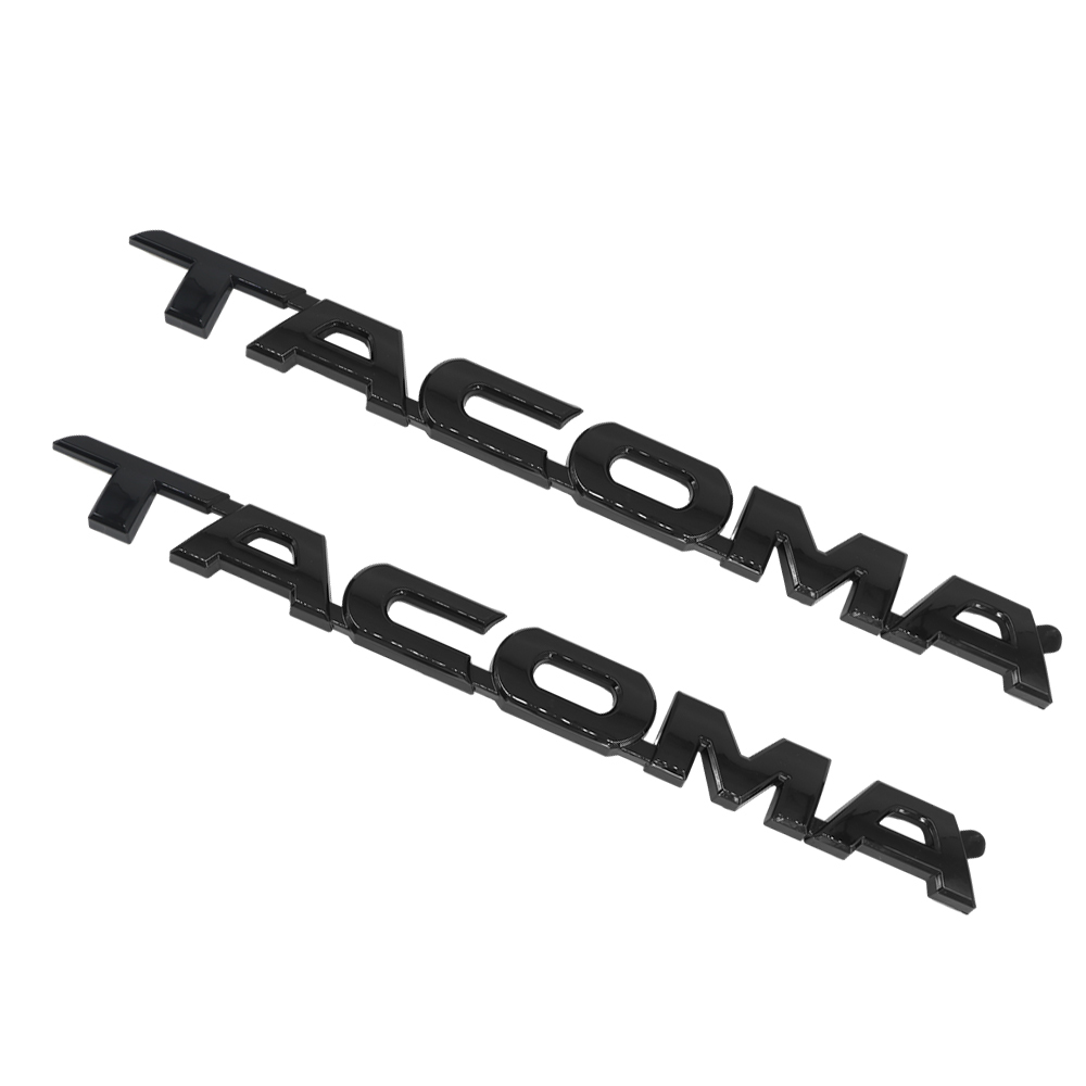 1 Set 2005-2015 Tacoma Left Right Door Tailgate Emblems Logo Gloss Black Badges Toyota