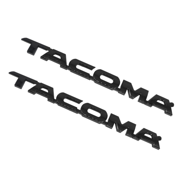 1 Set 2005-2015 Tacoma Left Right Door Tailgate Emblems Logo Gloss Black Badges Toyota