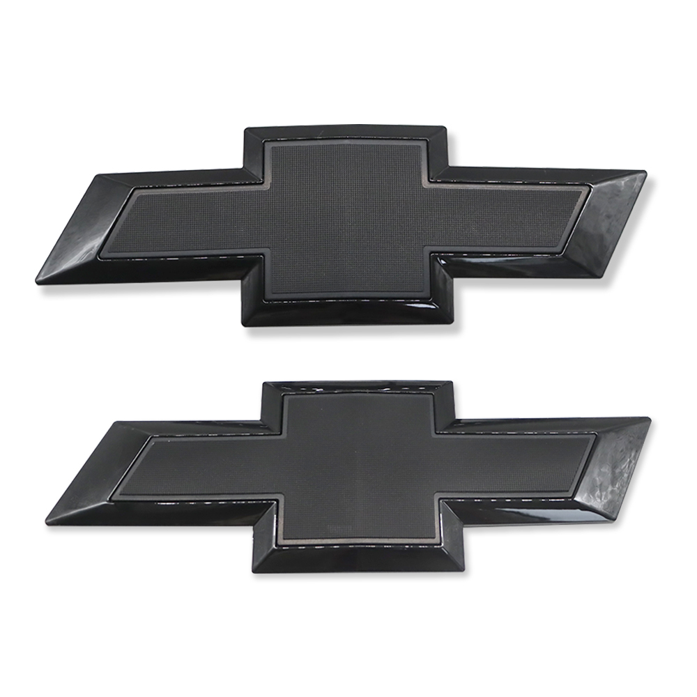 2015-2019 Silveado 1500 2500HD 3500HD ABS Plastic Front Rear Bowtie Emblem Gloss Black Chevrolet 23303574 22786435