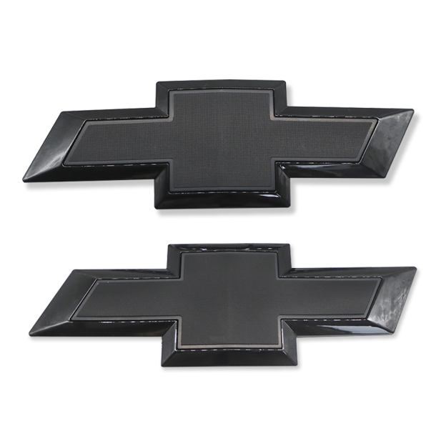 2015-2019 Silveado 1500 2500HD 3500HD ABS Plastic Front Rear Bowtie Emblem Gloss Black Chevrolet 23303574 22786435