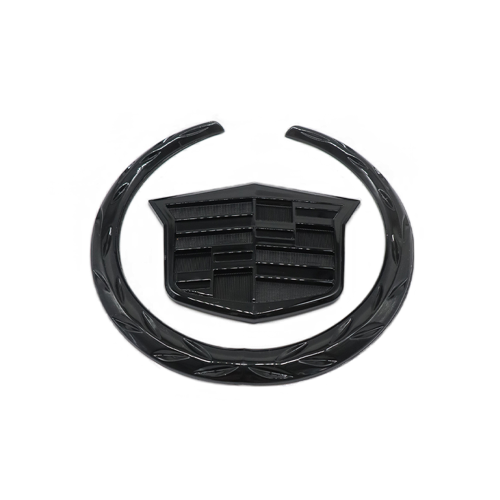 1Pc Escalade SRX CTS CT6 ATS DTS Plastic Front Grille Emblem All Black Cadillac