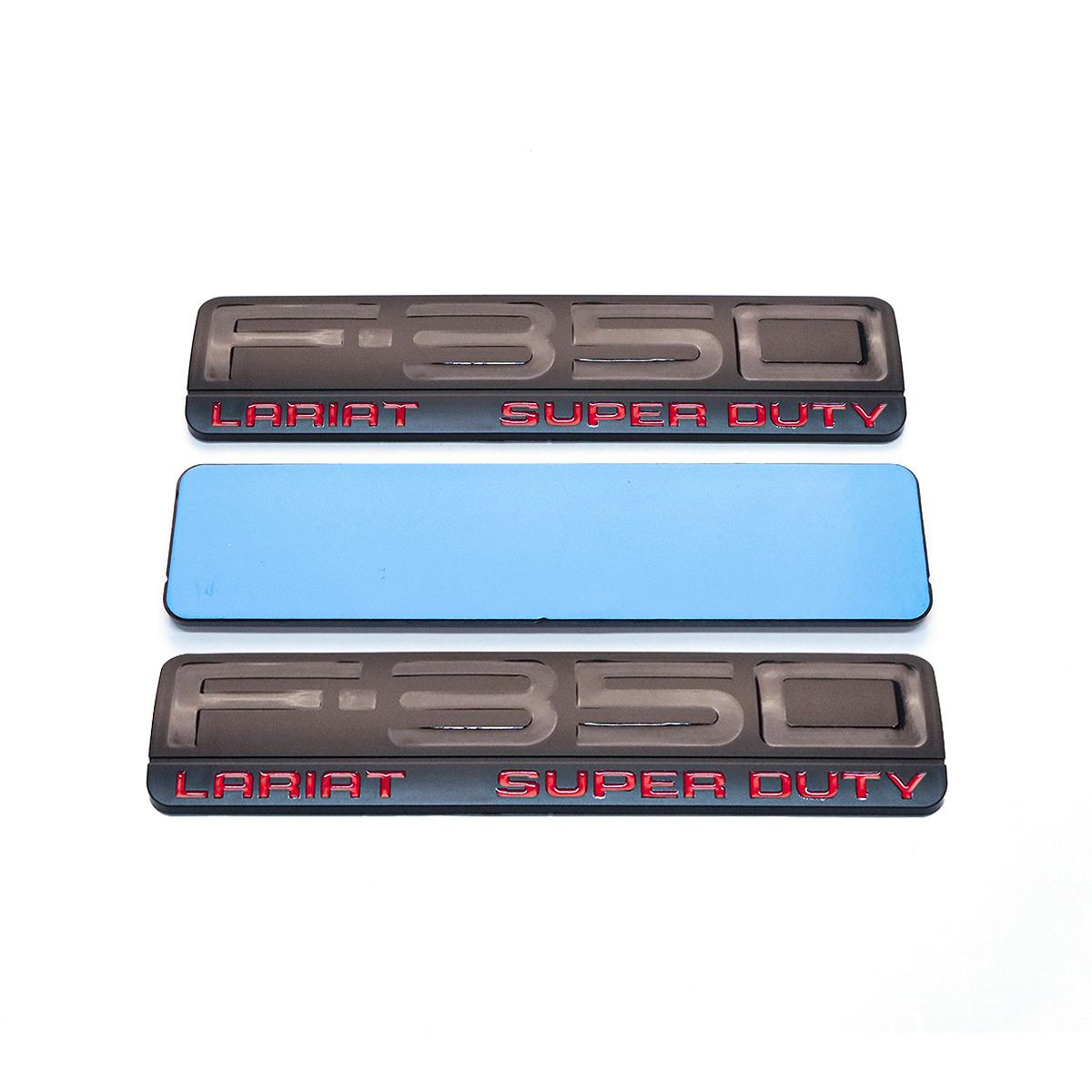 3Pcs 2005-2007 F-350 Lariat Super Duty Fender & Tailgate Badge ABS Black Red Ford 3D Rear Sticker Decal Nameplate