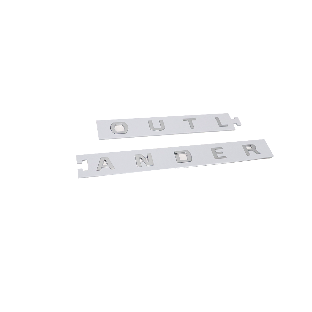 1PC 2003-2021 Outlander ABS Plastic 3D Raised Front Hood Letter Gloss Silver Mitsubishi MZ553141EX
