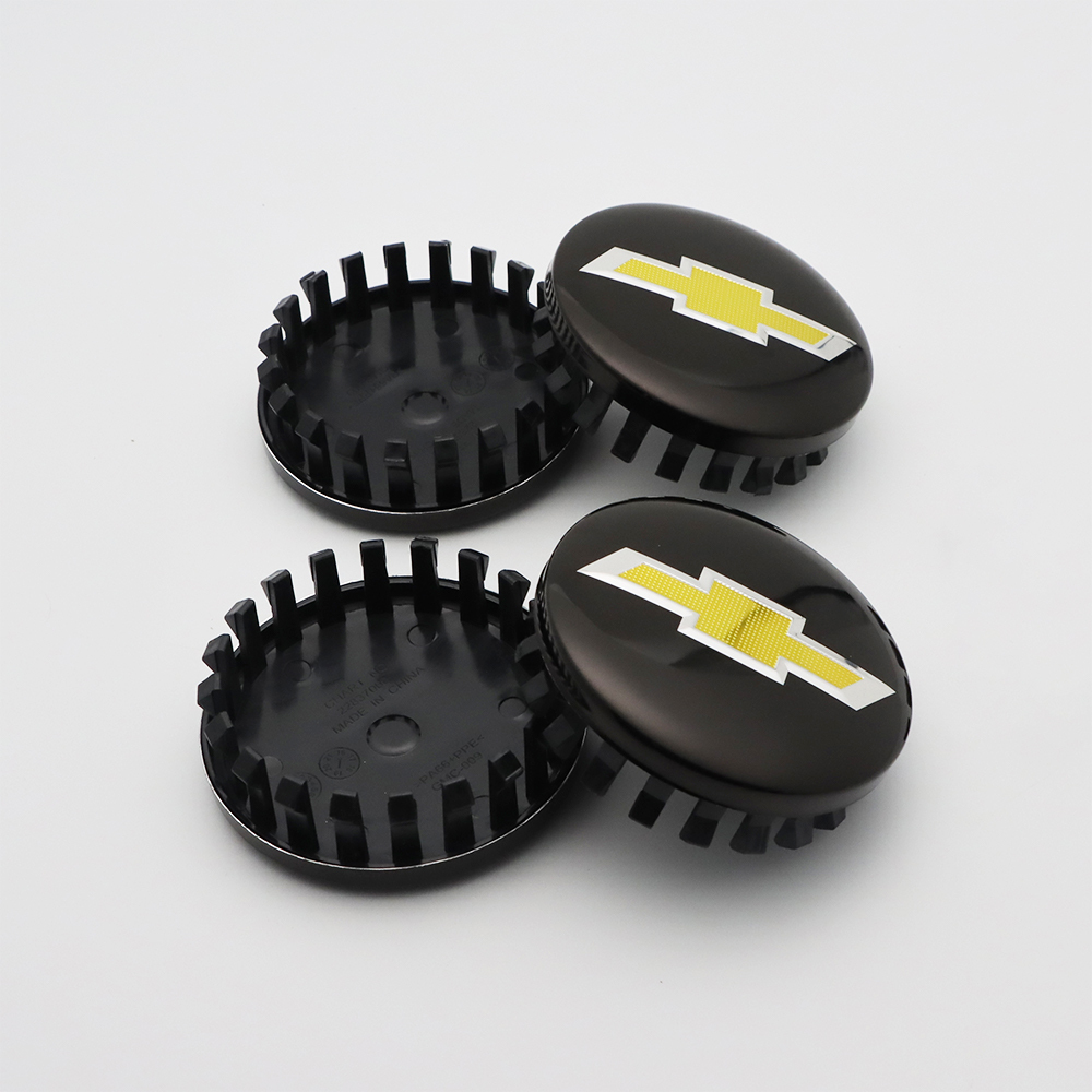 4PCS 2014-2020 Suburban Silverado Tahoe Plastic 83mm Wheel Center Hub Caps Black Yellow Chevrolet 22837060