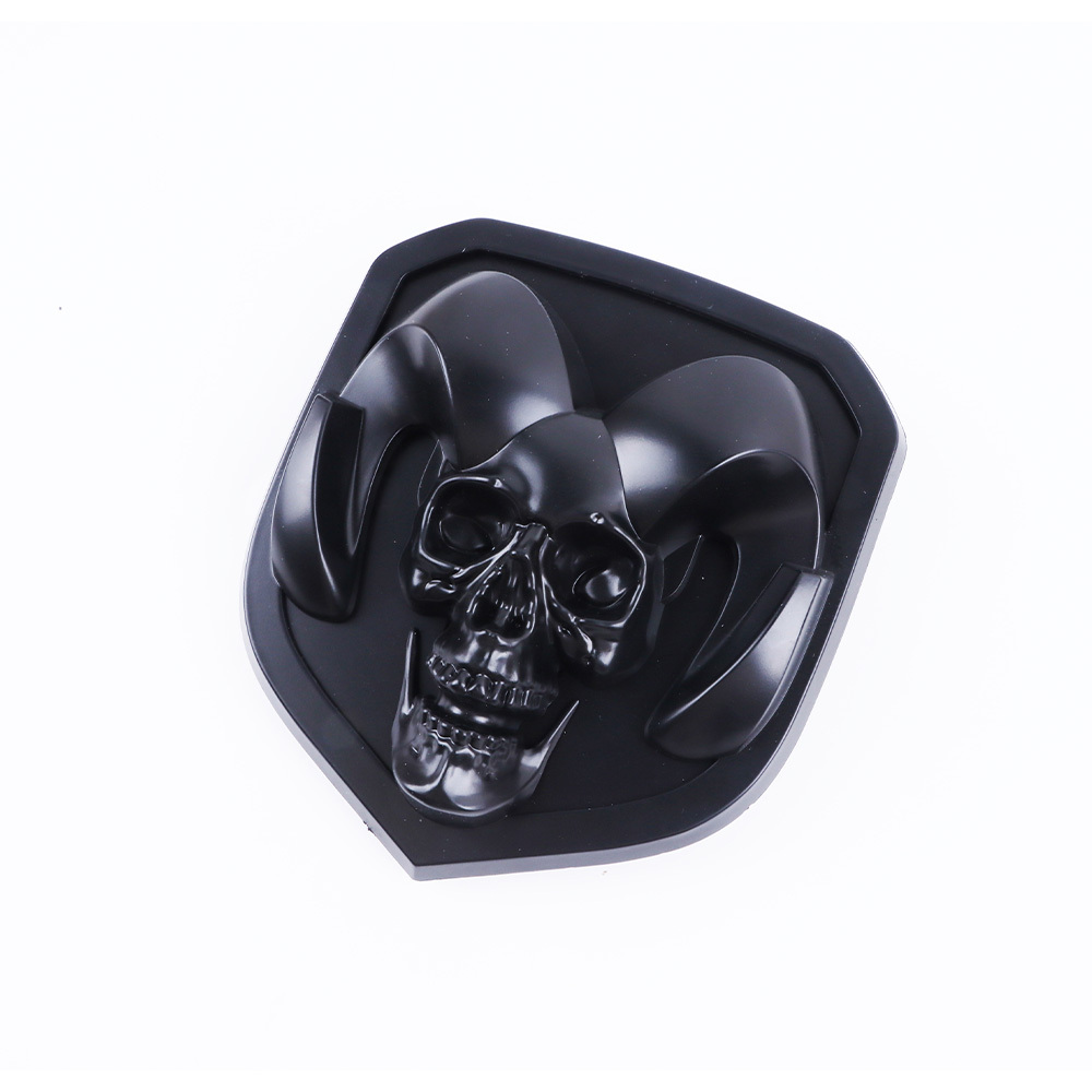 2013-2018 RAM 1500 2500 3500 ABS Rams Skull Head Front Grill Emblem Matte Black Dodge 68140322AA