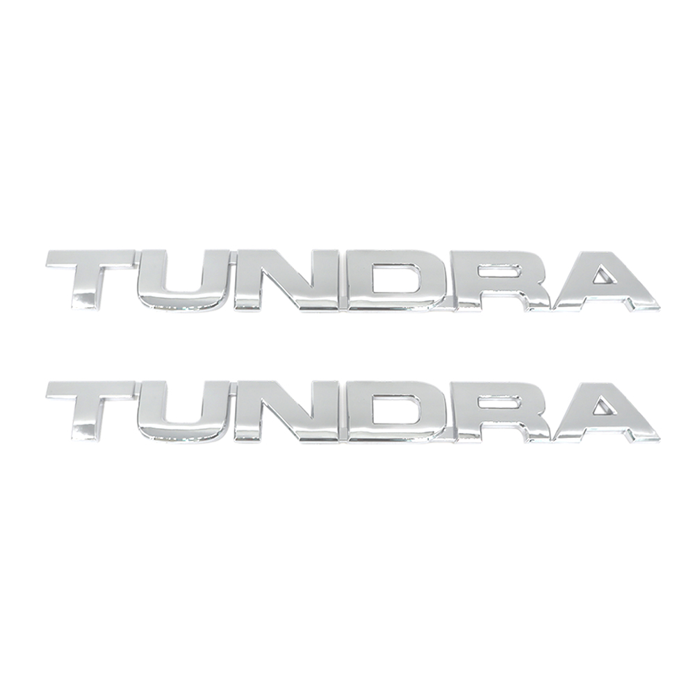 2PCS 2007-2013 TUNDRA ABS 3D Side Door Nameplate Letter Gloss Silver Toyota 75471-0C050