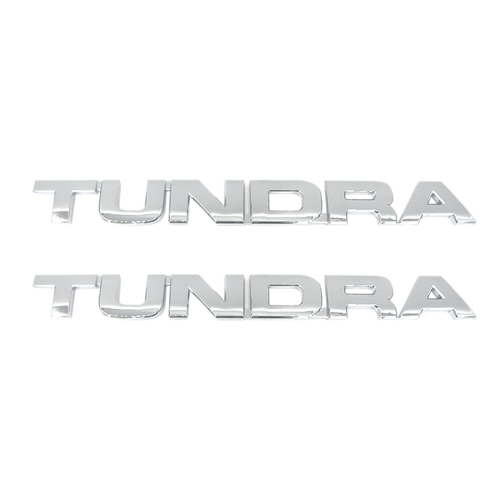 2PCS 2007-2013 TUNDRA ABS 3D Side Door Nameplate Letter Gloss Silver Toyota 75471-0C050