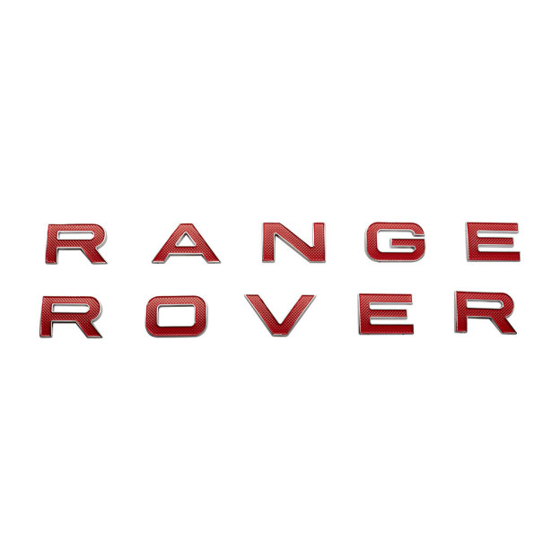1pc Range Rover Plastic Front Hood / Rear Tailgate Letters Glossy Red Land Rover 