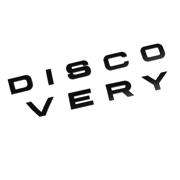 1pc Discovery Plastic Front Hood / Rear Tailgate Letters Sticker Matte Black Land Rover 