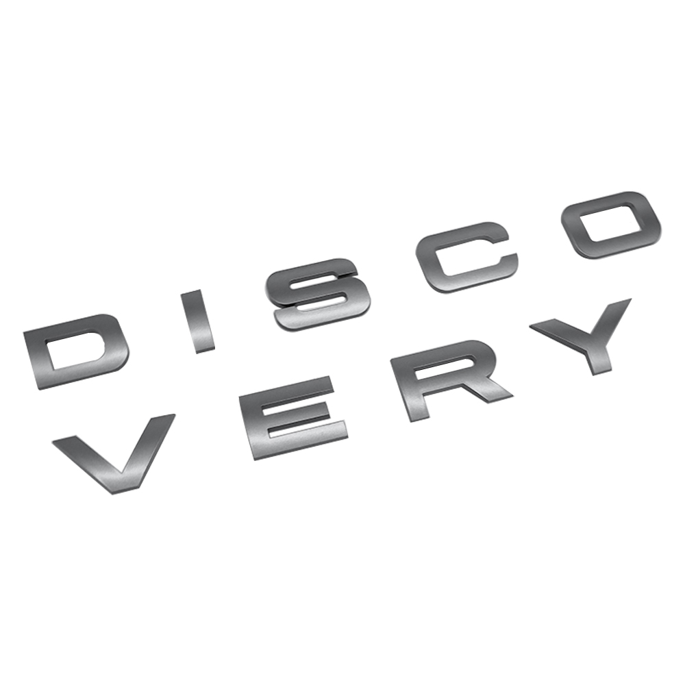 1pc Discovery Plastic Front Hood / Rear Tailgate Letters Sticker Dark Gray Land Rover 