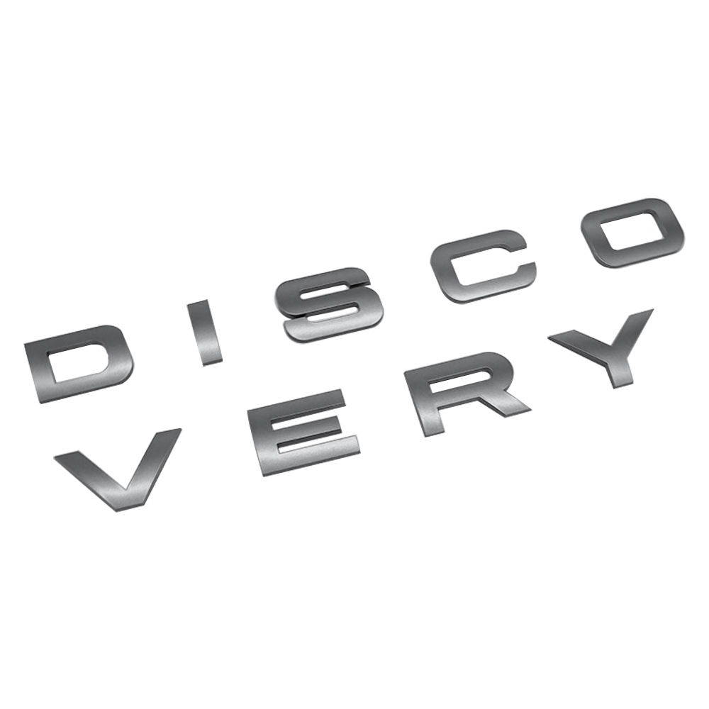 1pc Discovery Plastic Front Hood / Rear Tailgate Letters Sticker Dark Gray Land Rover 