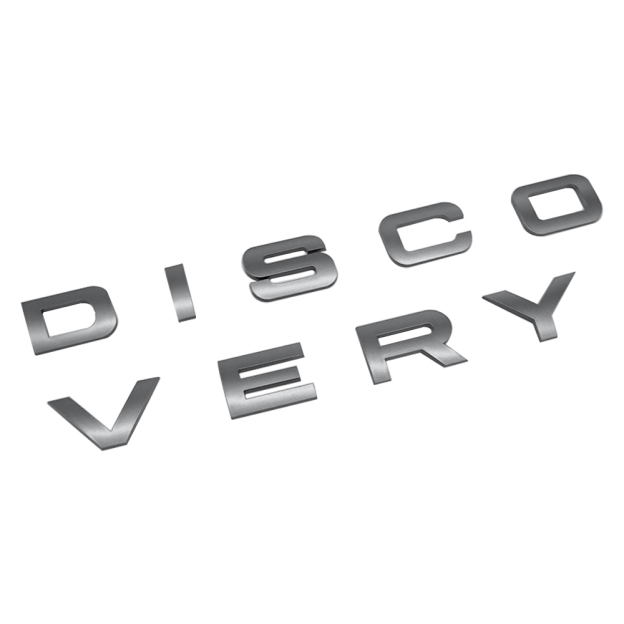1pc Discovery Plastic Front Hood / Rear Tailgate Letters Sticker Dark Gray Land Rover 