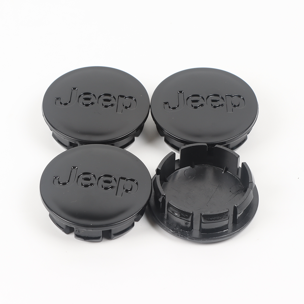 4Pcs 2007-2012 Grand Cherokee Wrangler Liberty ABS Plastic Wheel Center Caps Gloss Black Jeep 52090401 55mm