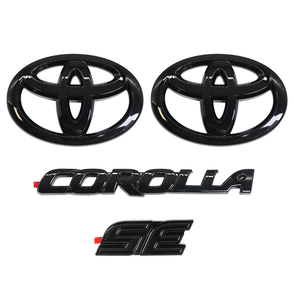 1PC 2020-2025 Corolla SE ABS Plastic 3D Raised Gloss Black Overlay Emblem Gloss Black Toyota  PT948-02201-02