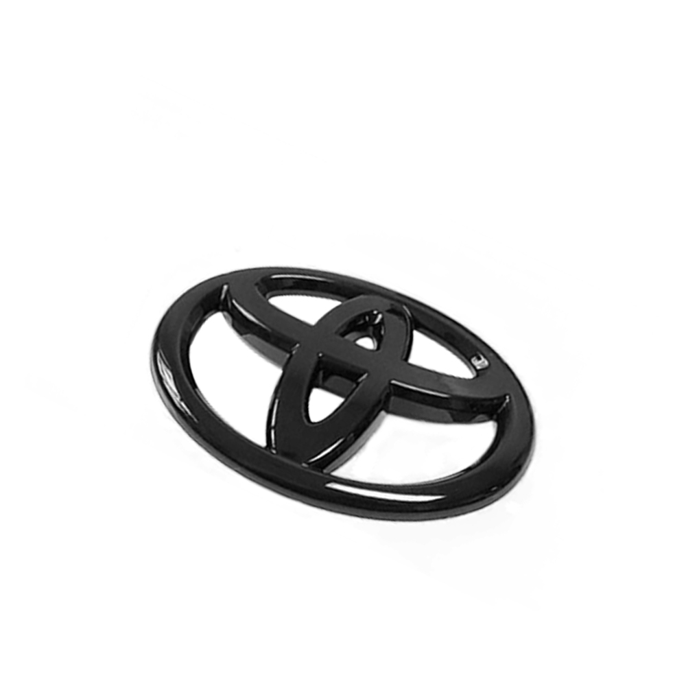 1PC 2010-2022 Corolla Scion Avalon FJ Cruiser ABS Plastic 3D Raised Rear Tailgate Overlay Emblem Gloss Black Toyota