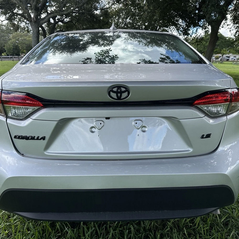 3PC 2020-2025 Corolla LE ABS Plastic Rear Tailgate Blackout Overlay Emblem Gloss Black Toyota
