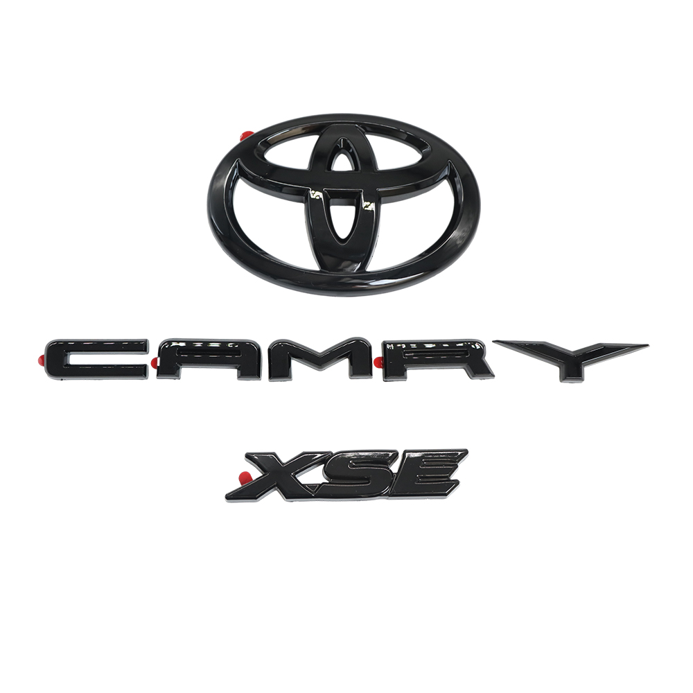 3PCS 2018-2024 CAMRY XSE Emblem Overlay Gloss Black Rear Cover Toyota 