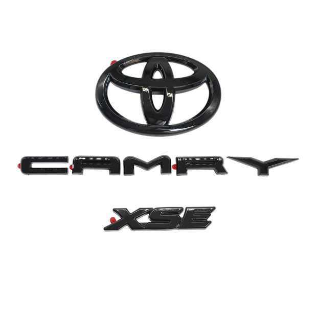 3PCS 2018-2024 CAMRY XSE Emblem Overlay Gloss Black Rear Cover Toyota 