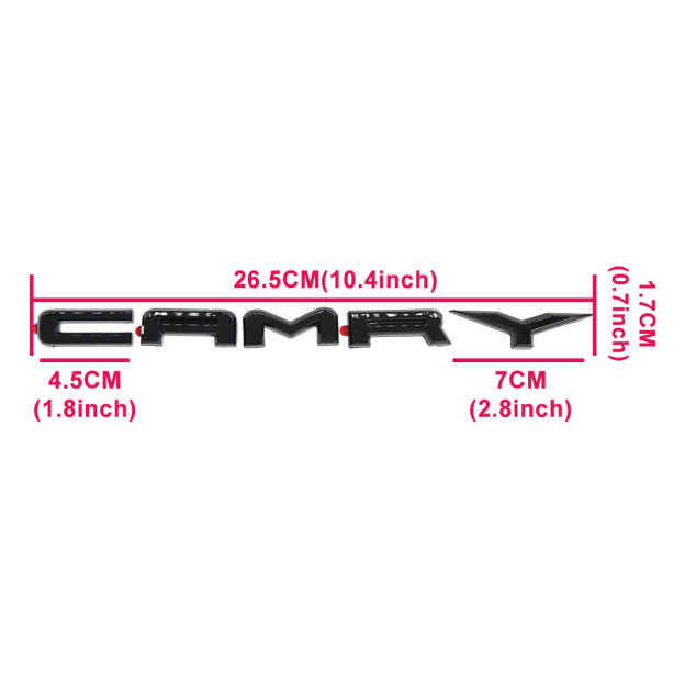3PCS 2018-2024 CAMRY SE Emblem Overlay Gloss Black Rear Cover Toyota 
