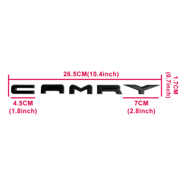 3PCS 2018-2024 CAMRY XSE Emblem Overlay Matte Black Rear Cover Toyota 
