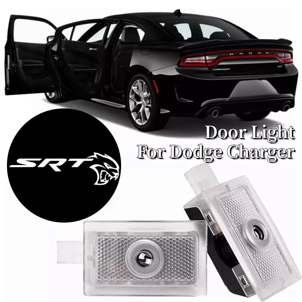 2pcs For 2006-2023 Charger SRT Hellcat HD Car LED Door Courtesy Puddle projector Light White Dodge 