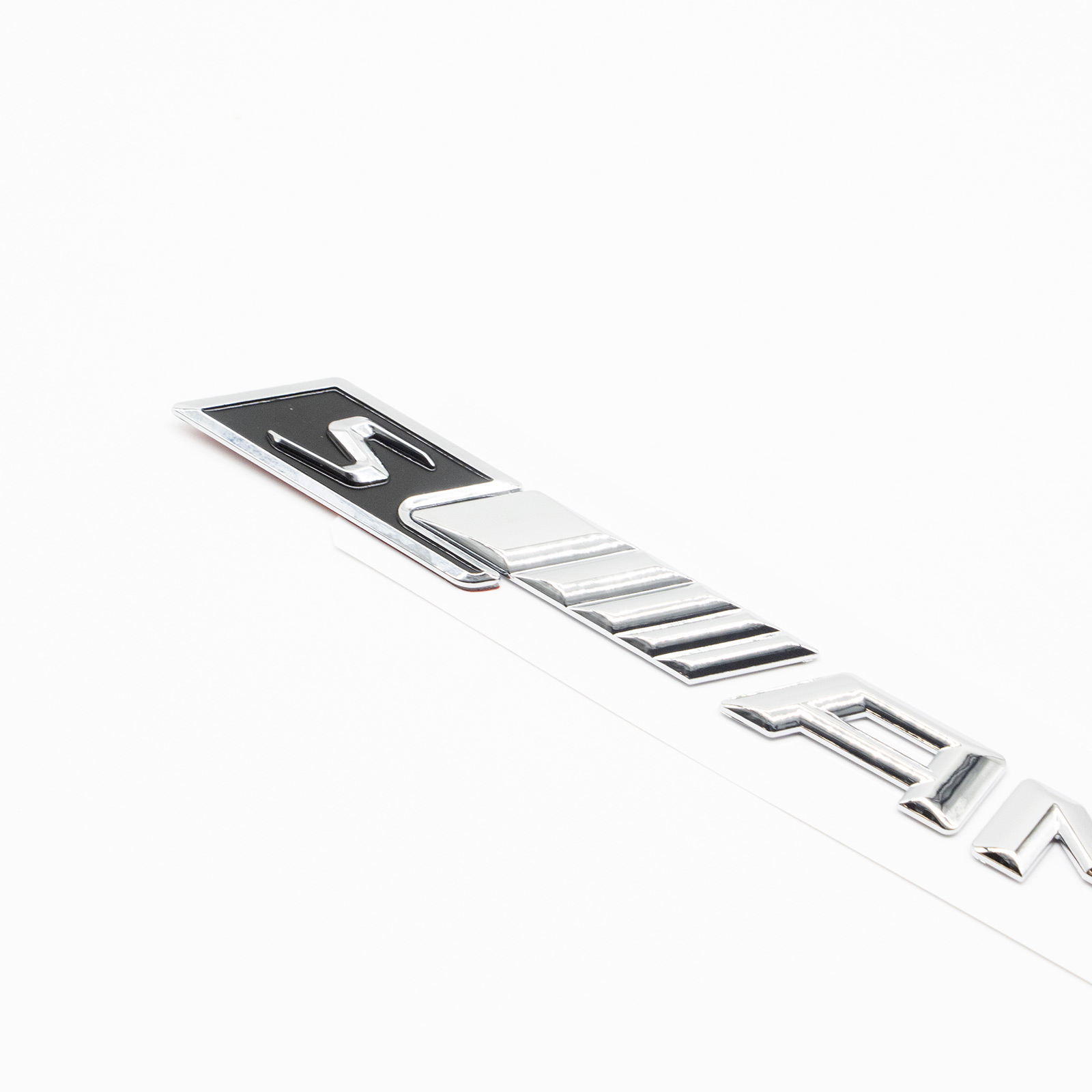 S AMG Tailgate Badge ABS Chrome Black Benz Self-Adhesive Rear Trunk Decal Nameplate