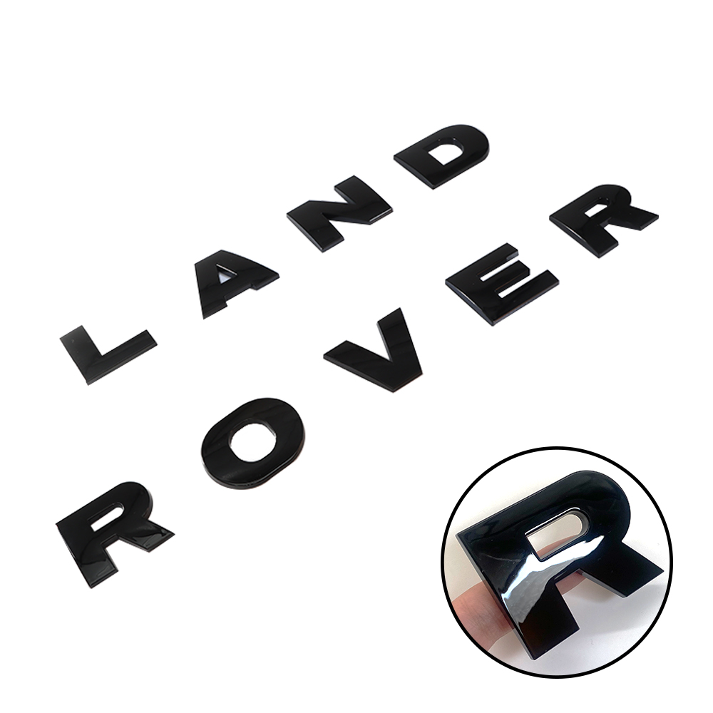 1pc 1989-2004 Land Rover Plastic Front Hood Letters Sticker Glossy Black Land Rover 