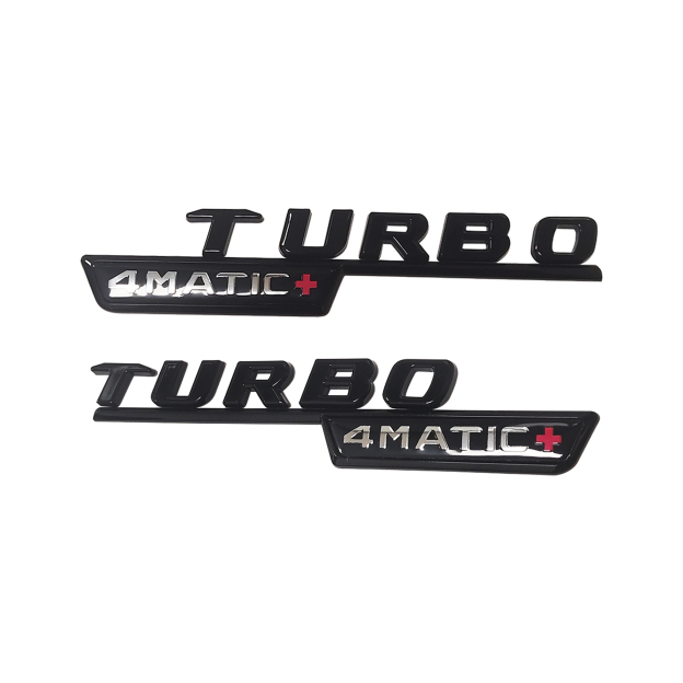 2PCS For AMG E53 CLS53 GLE53 GT53 TURBO 4MATIC+ Plus Fender Badge Gloss Black Mercedes-Benz A 247 817 47 00