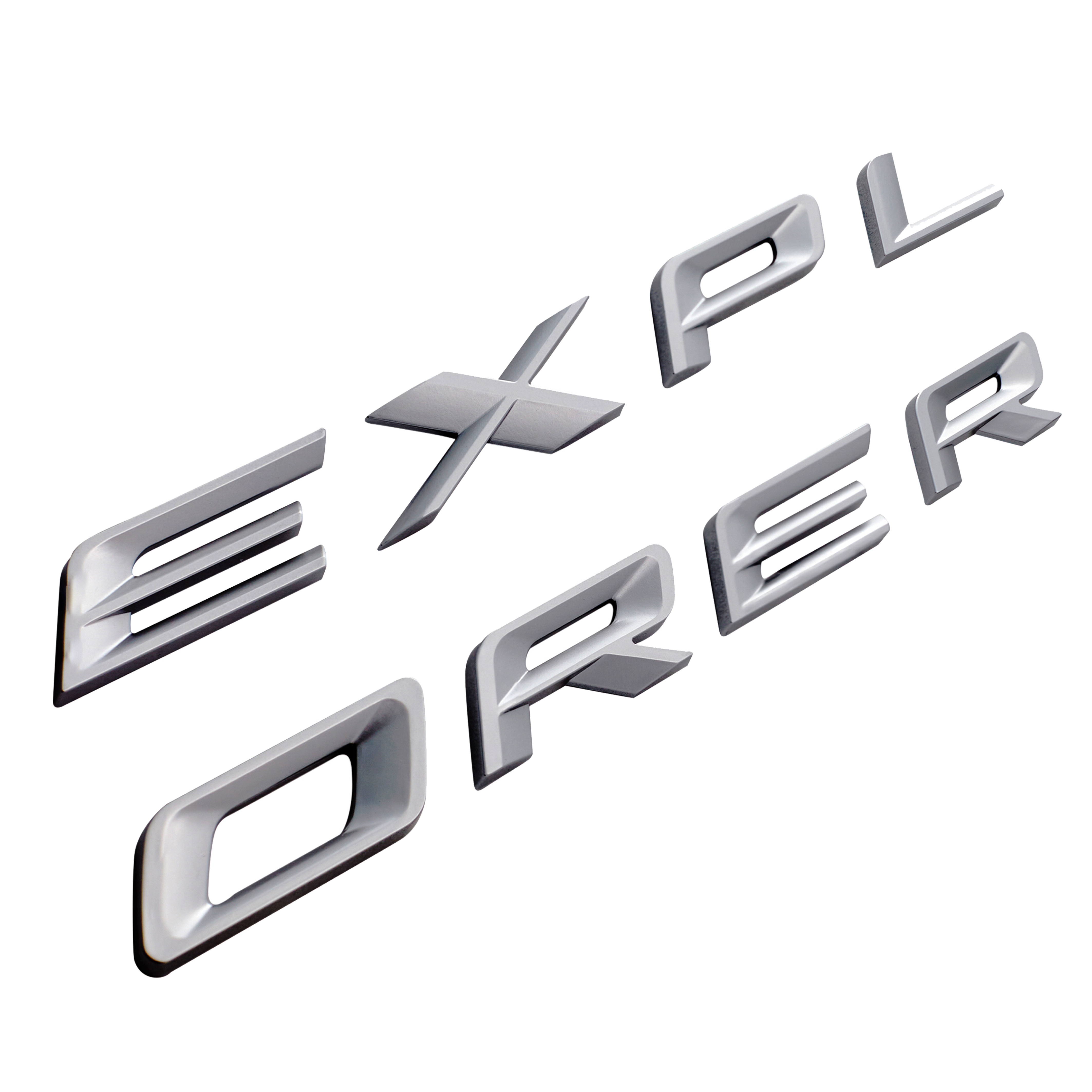 Ford Explorer 2019-2022 Front Hood or Rear Tailgate Letters Emblems Badges 3D Stickers Decals Matte Silver