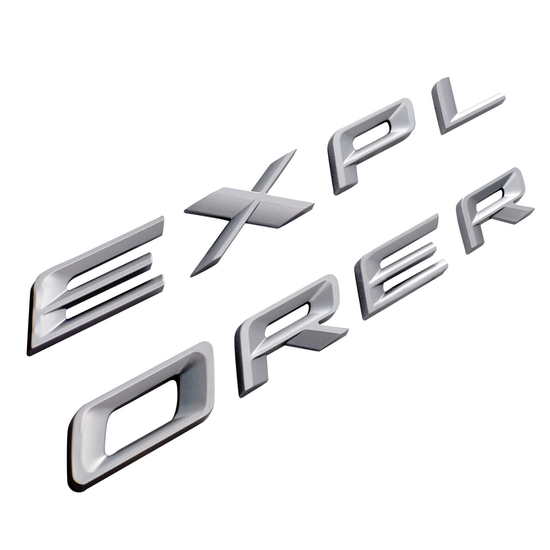Ford Explorer 2019-2022 Front Hood or Rear Tailgate Letters Emblems Badges 3D Stickers Decals Matte Silver
