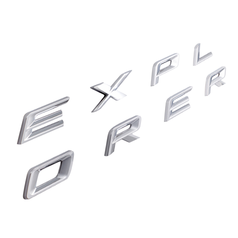 Ford Explorer 2019-2022 Front Hood or Rear Tailgate Letters Emblems Badges 3D Stickers Decals Gloss Silver