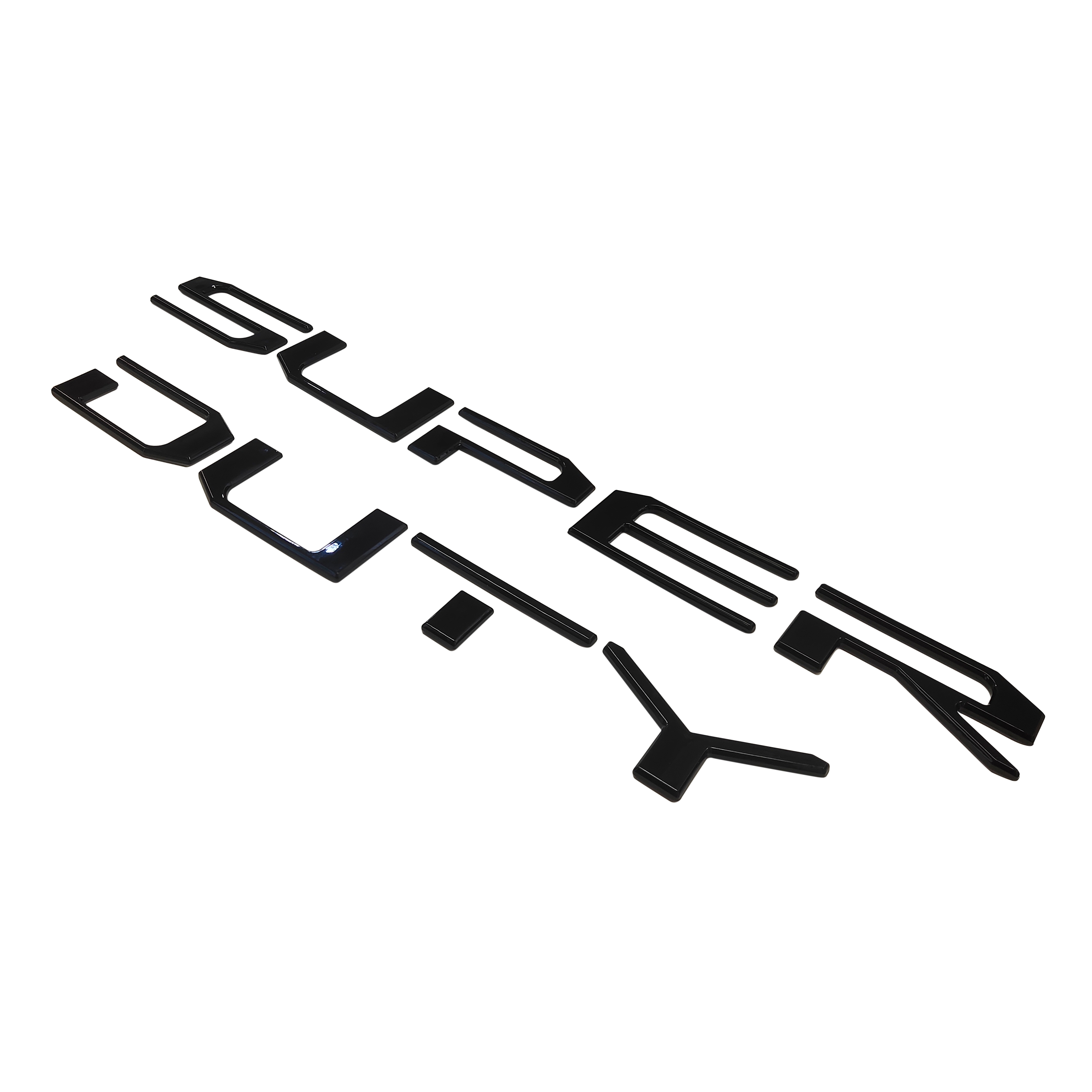 Ford F-250 F-350 Super Duty 2017-2019 Rear Tailgate Trunk Lid Inserts Letters Emblems Badges 3D Raised Stickers Decals Gloss Black