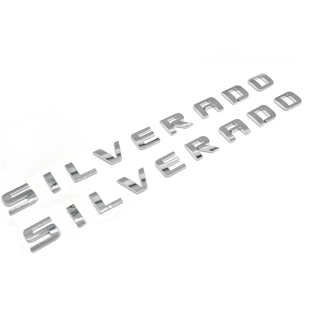 2pcs 2007-2018 Silverado 1500 2500 Plastic Front Rear Door Side Letters Chrome Chevrolet