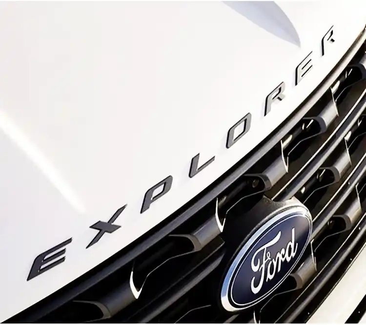 2011-2024 Explorer Front Hood Letters ABS Matte Black Ford 3D Raised Stickers Decals