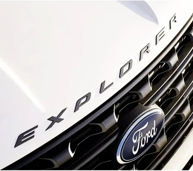2011-2024 Explorer Front Hood Letters ABS Matte Black Ford 3D Raised Stickers Decals