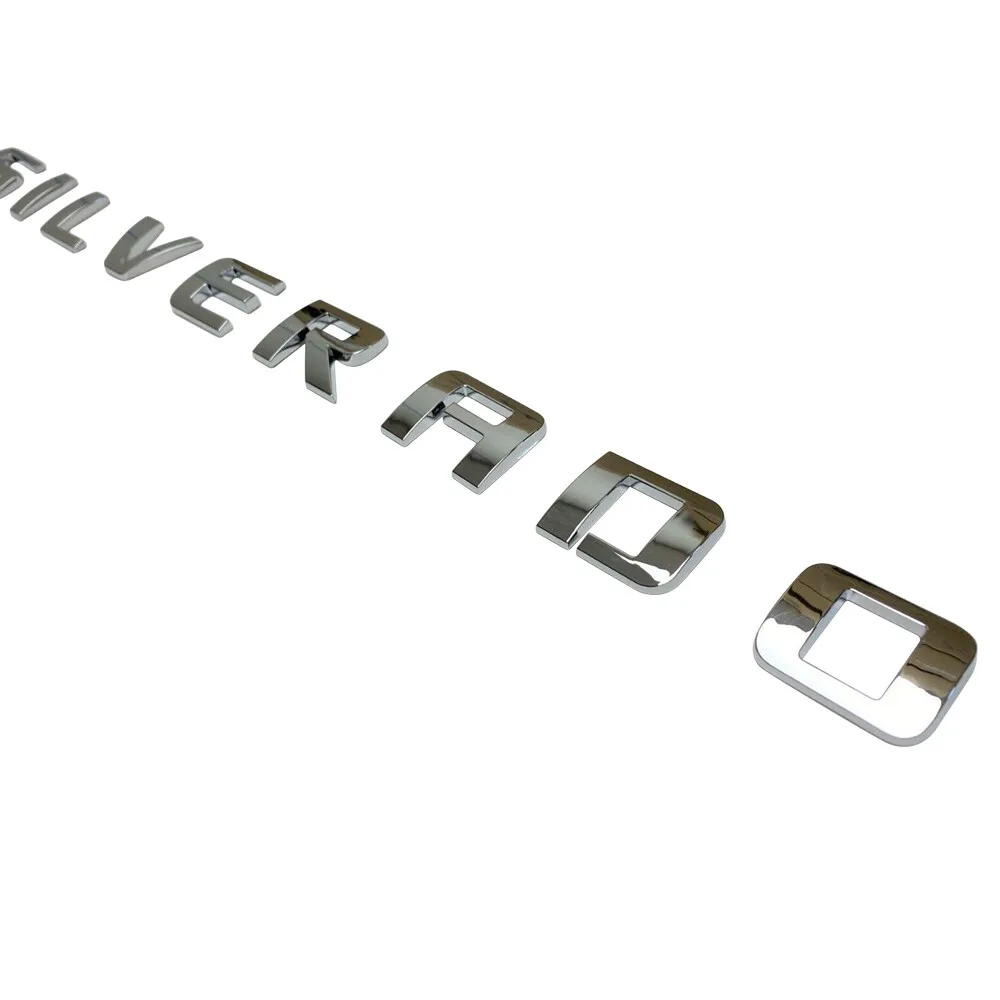 1pcs 2007-2018 Silverado 1500 2500 Plastic Door Side Tailgate Letters Chrome Chevrolet