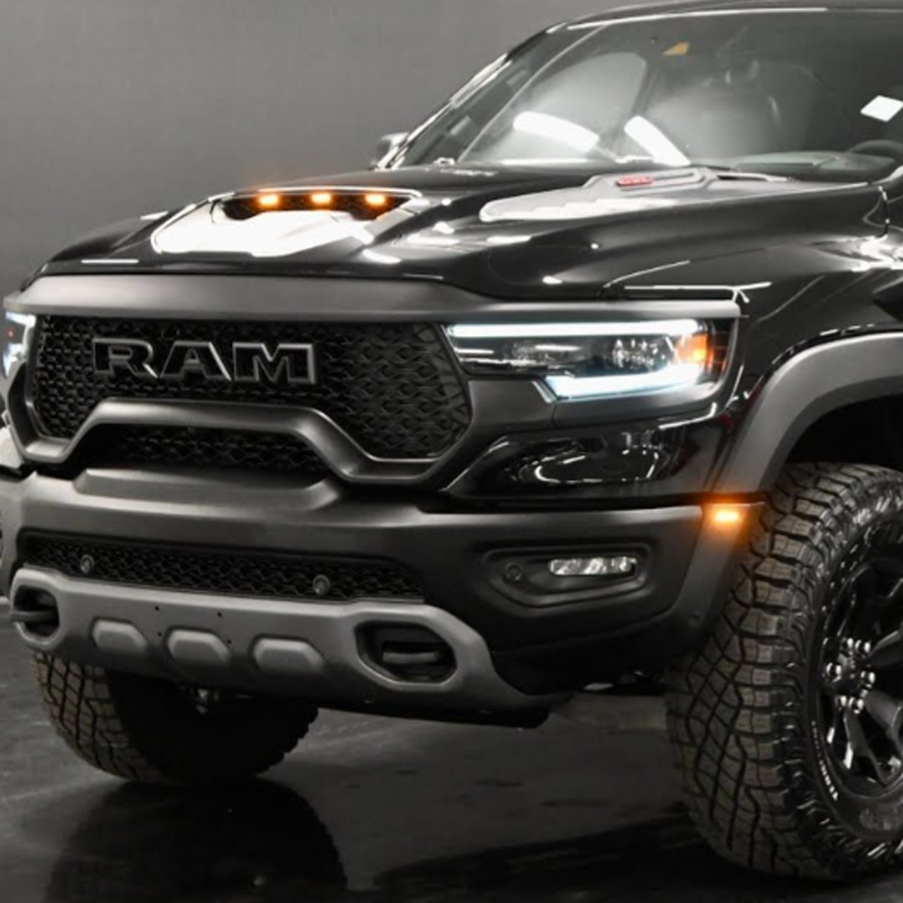 5PCS 2019-2023 RAM 1500 Side Door / Front Grille / Rear Tailgate Rams Head / 4x4 Emblem Matte Black Dodge 68298470AA