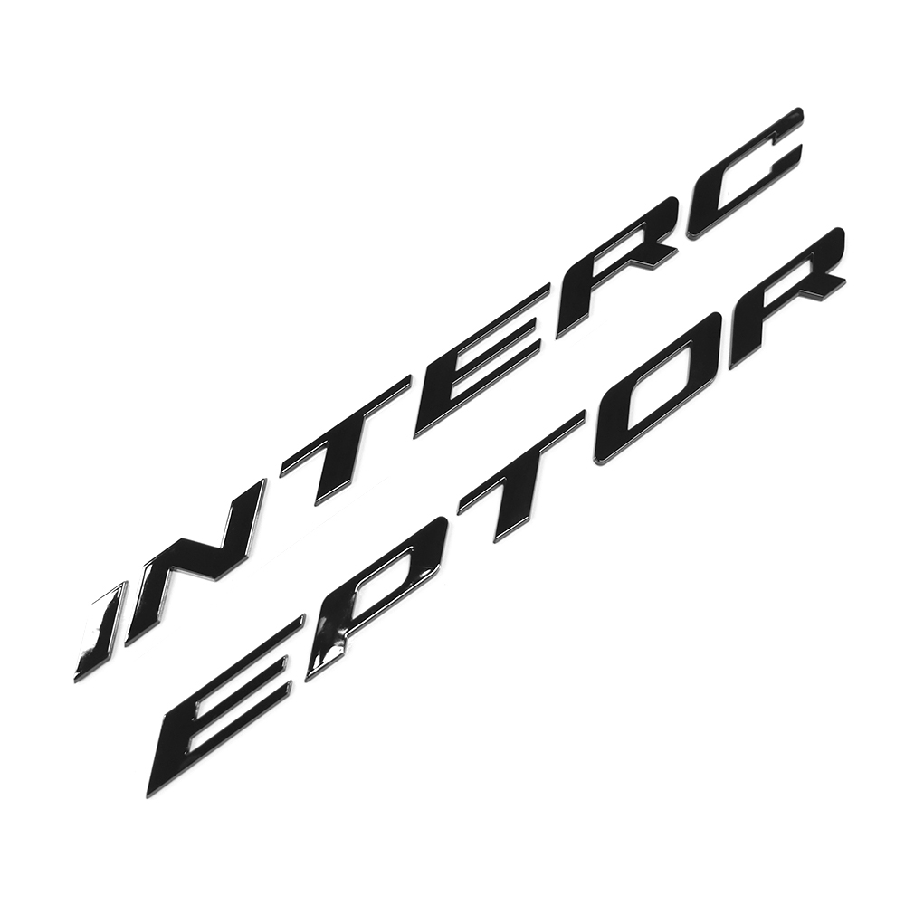 2014-2019 Explorer Interceptor Front Hood Letters ABS Gloss Black Ford 3D Raised Stickers Decals