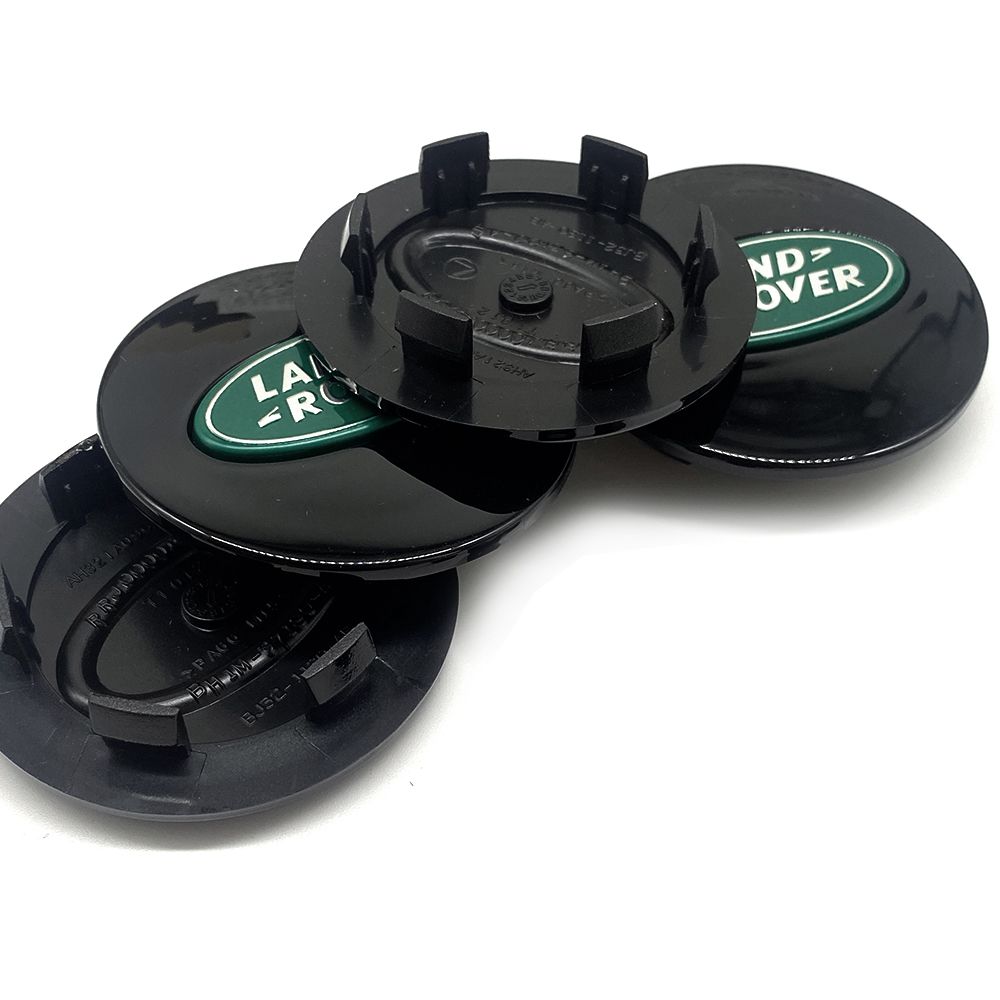 Black Green Wheel Center Caps For LR Sport Velar Evoque 62mm 2.44" x4 Hubcaps
