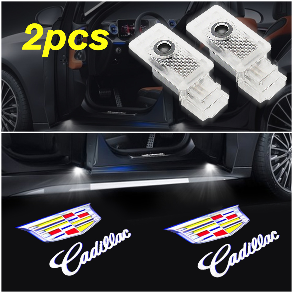 2pcs ATS SRX XT5 XTS LED Car Door Step Courtesy Shadow Light Mulitcolor Cadillac