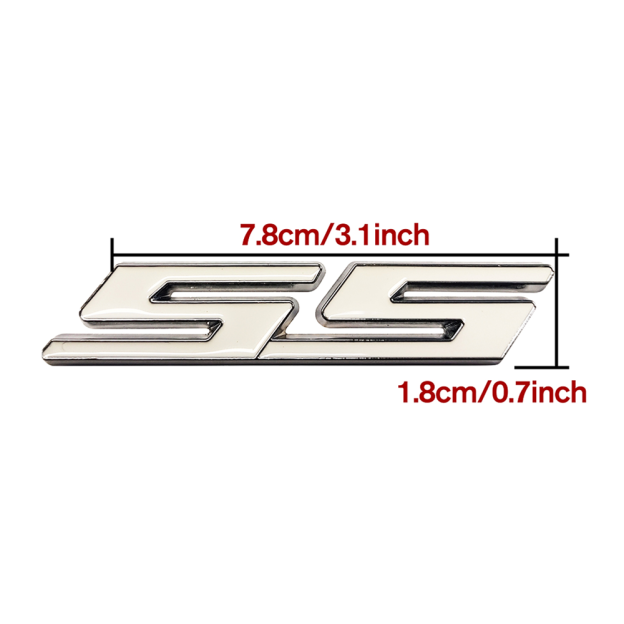 1Set 1970-2015 Camaro Zinc Alloy Front Grille SS Emblem White Chevrolet