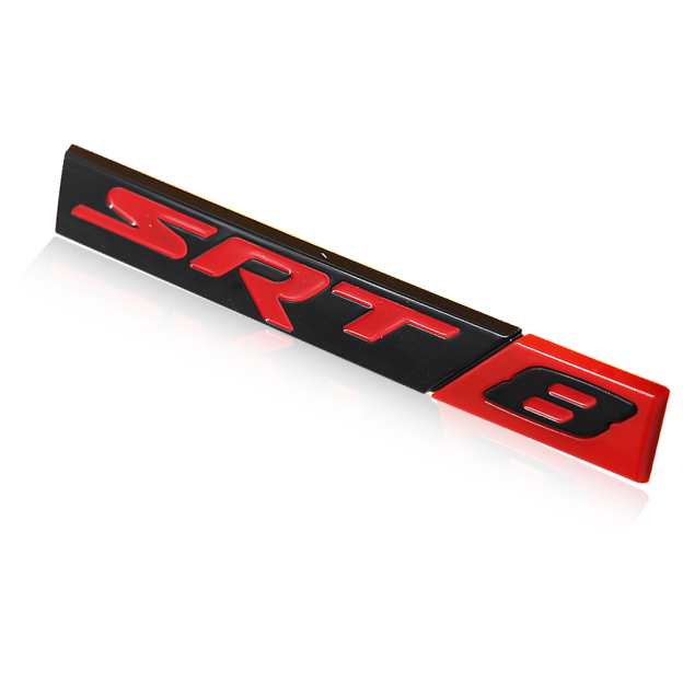 2005-2014 Charger Challenger 300 Grand Cherokee ABS SRT 8 Tailgate Badge Black Red Dodge Chrysler Jeep Rear Trunk Decal Nameplate