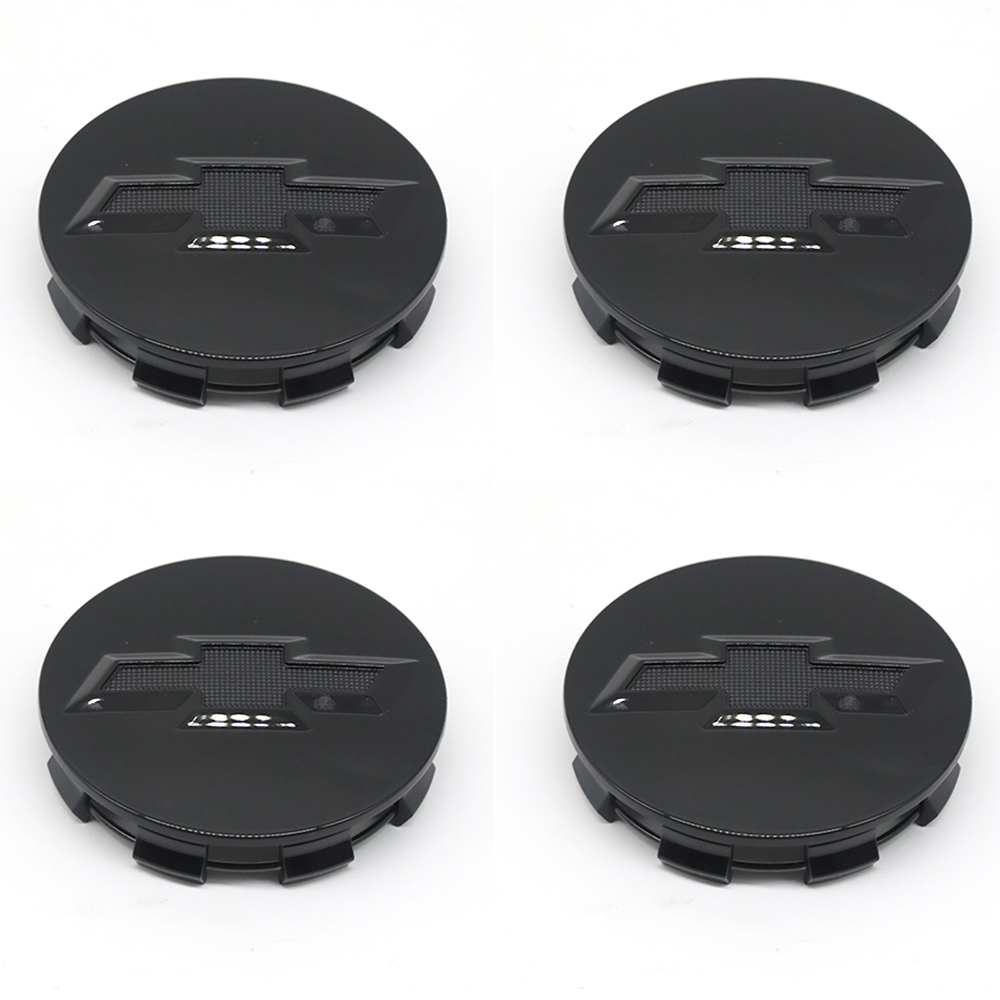 4Pcs 2007-2019 Suburban Silverado Tahoe Plastic Wheel Center Caps Gloss Black Chevrolet 83mm