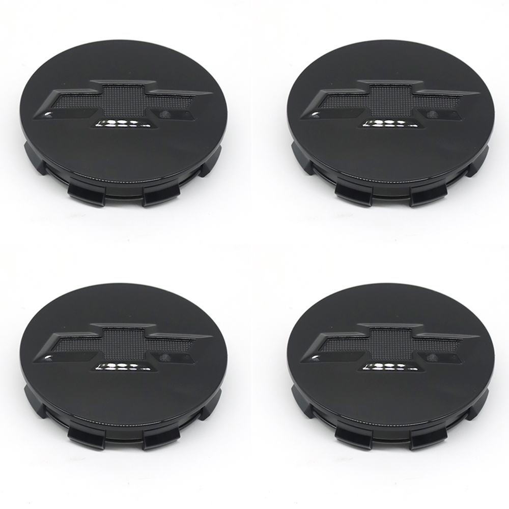 4Pcs 2007-2019 Suburban Silverado Tahoe Plastic Wheel Center Caps Gloss Black Chevrolet 83mm