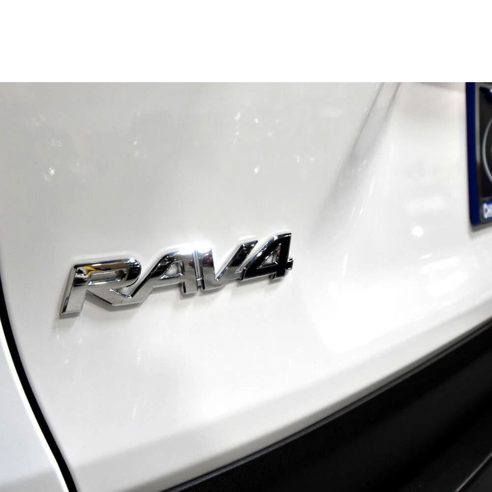 1PC RAV4 ABS 3D Raised  Rav4 Letters Rear Trunk Silver Black TOYOTA 75431-0R060