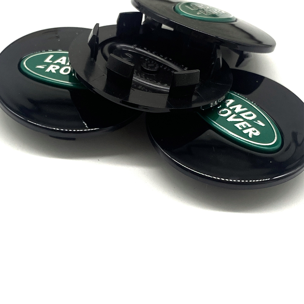 Black Green Wheel Center Caps For LR Sport Velar Evoque 62mm 2.44" x4 Hubcaps