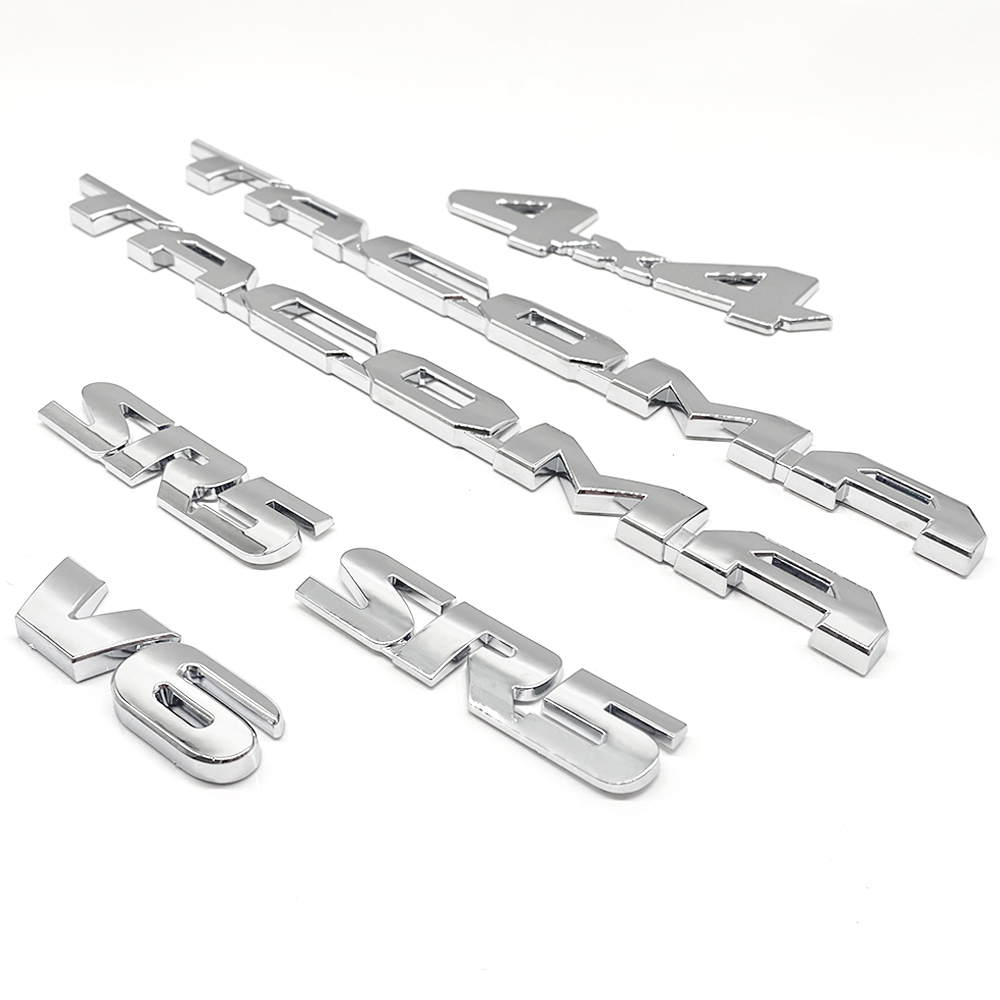 6PCS 2016-2023 Tacoma Emblem 3D Badge Letters Kit SR5 V6 4x4 Gloss Chrome Toyota