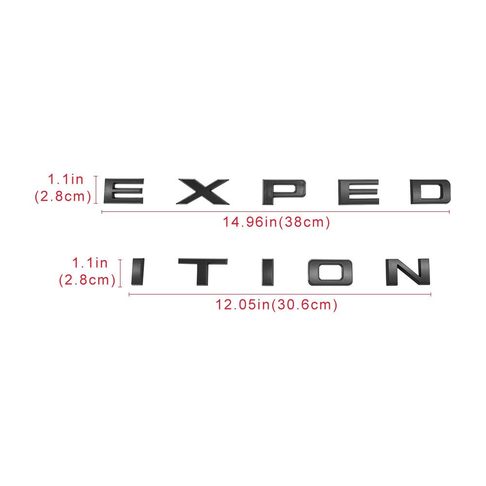 2022-2024 Expedition Front Hood / Tailgate Letters ABS Matte Black Ford 3D Raised Stickers Decals