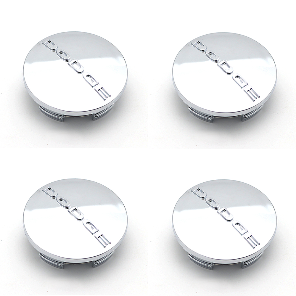 4Pcs 2005-2020 Dodge Letter ABS Wheel Center Caps Gloss Silver 1SK35DX8AA